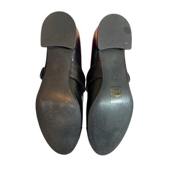 Tory Burch Women's Cap Toe Mary Jane Pump Low Heel Leather Classic Size 8 Black - Picture 7 of 8